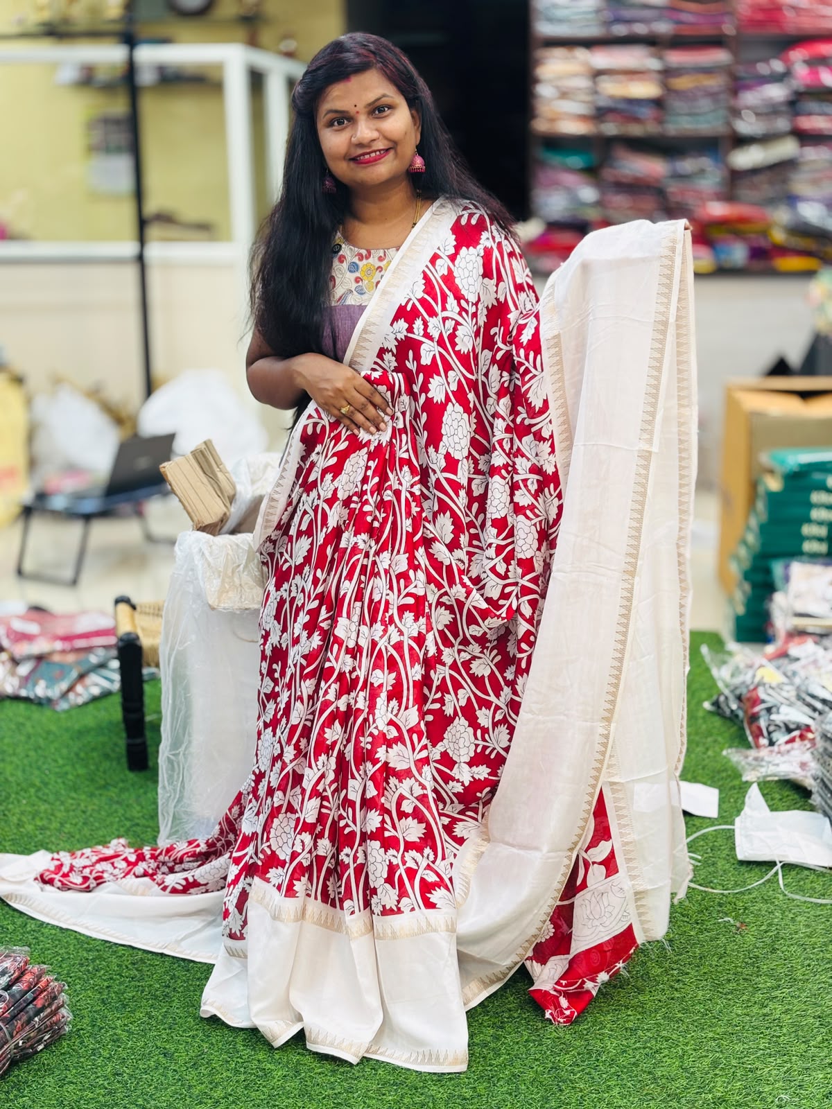 Kalamkari Mashmellow Saree