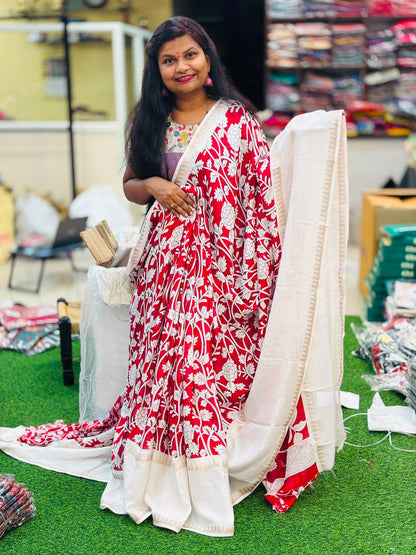 Kalamkari Mashmellow Saree