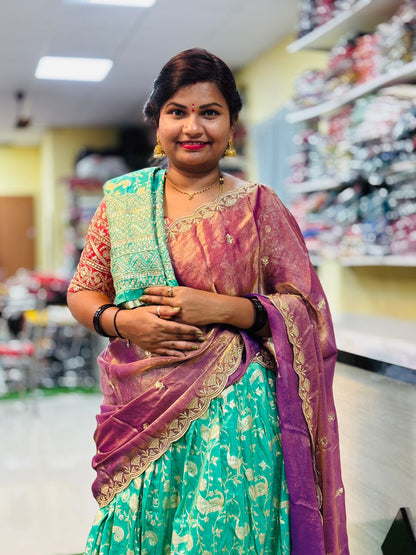 Banarasi Lehangas with Cutwork Duppata