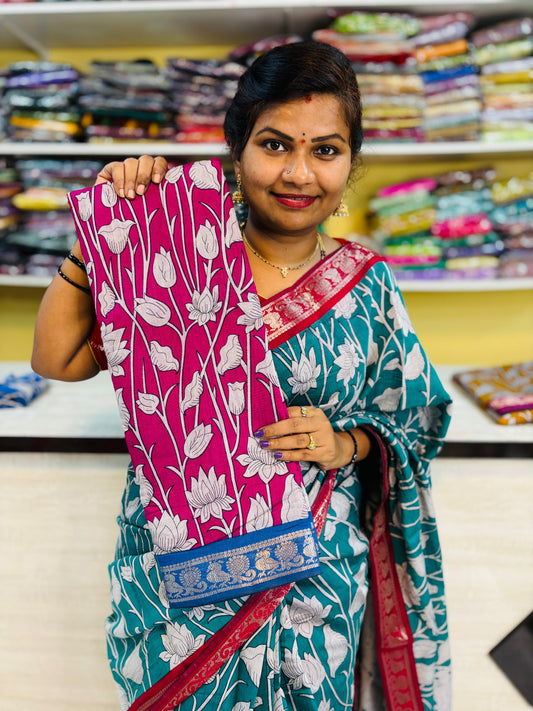 Maheswari silk with tulip designs