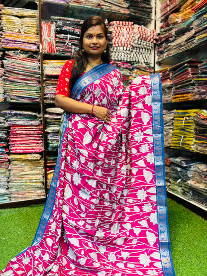 Maheswari silk with tulip designs