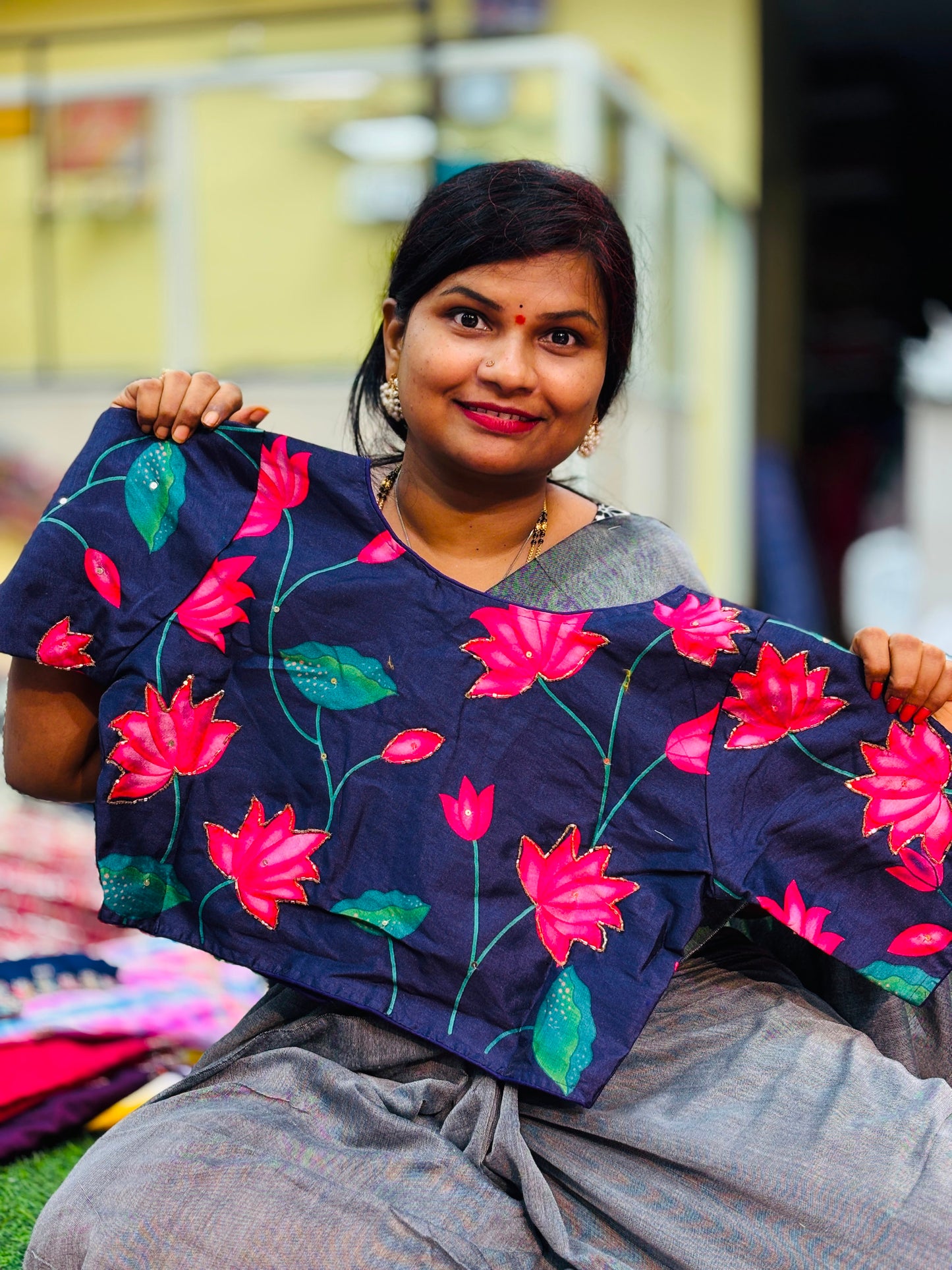 Raw Silk Zardosi Free size Blouse