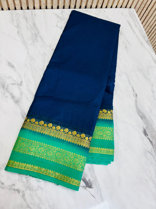 Semi Mysore Crepe Silk Sarees 19