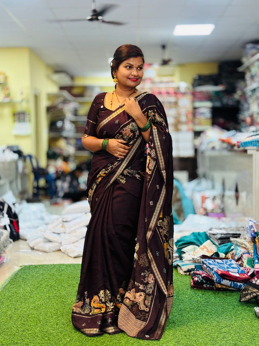 Nylon Crepe Silk Sarees ( unstitched )