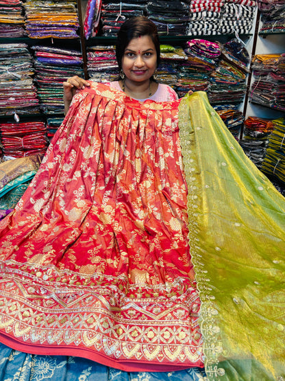 Banarasi lehangas with cutwork Duppata