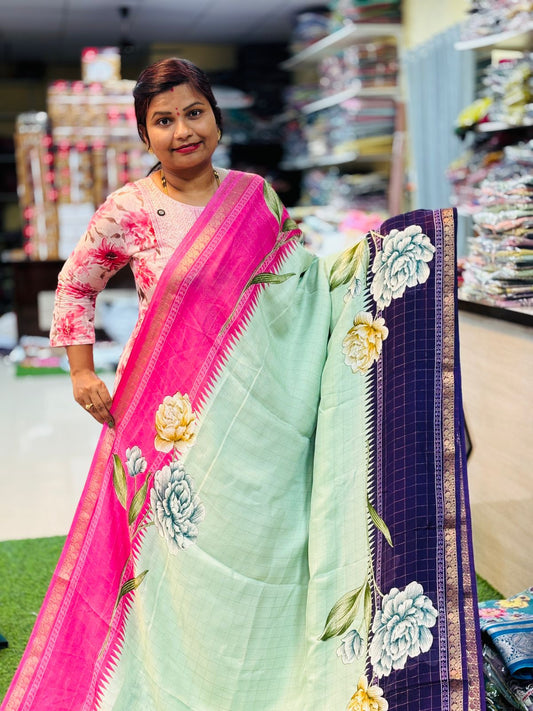 Ganga Jamuna Borders Crepe Silk