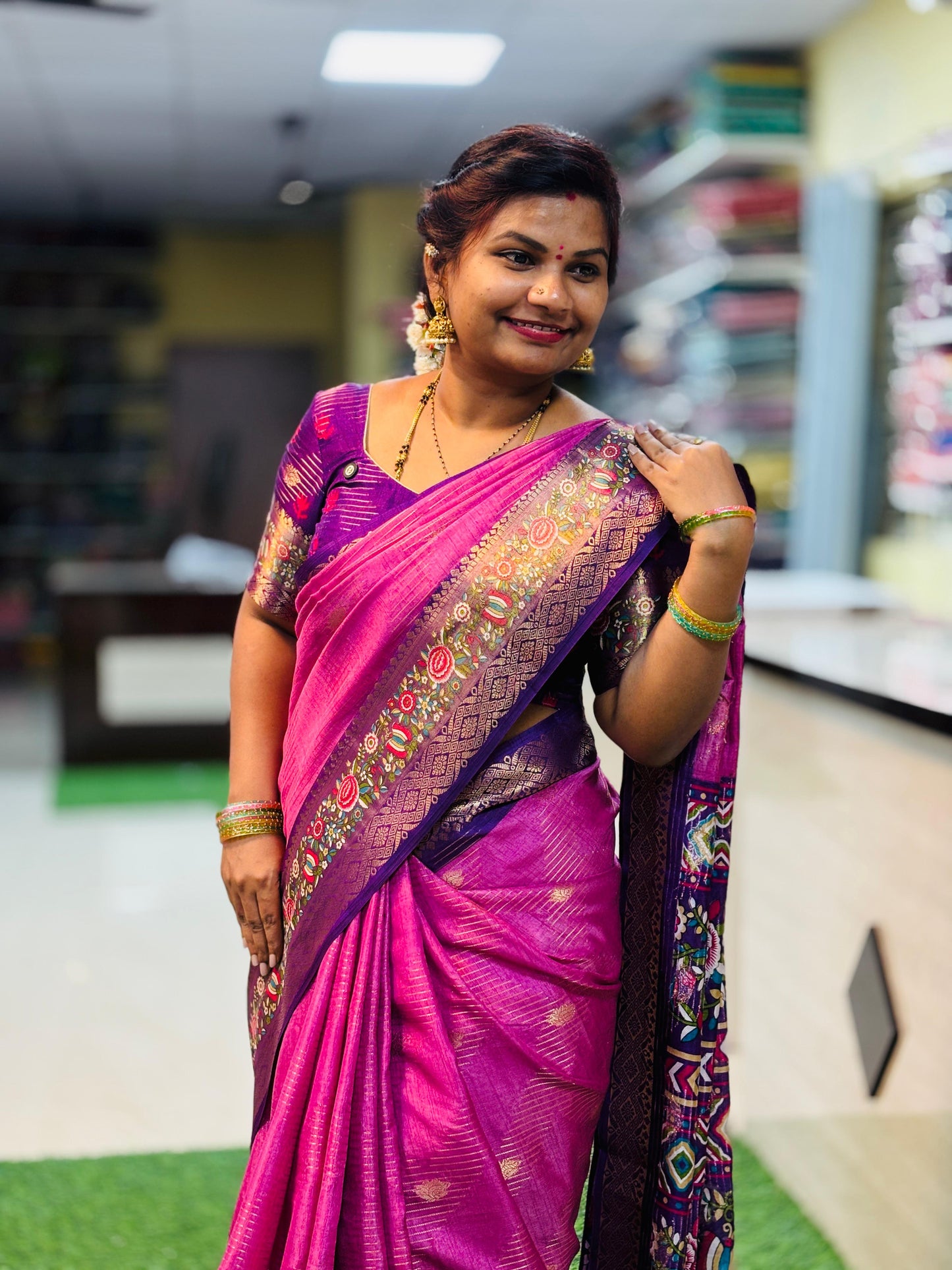 Baby Pink Moonga Kanchi silk