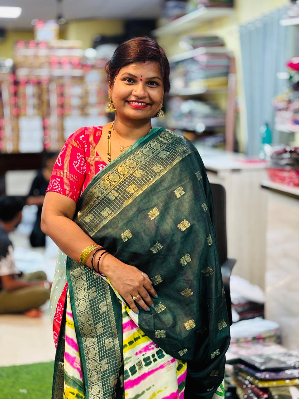 Sibbori tie and die Lenin jute sarees