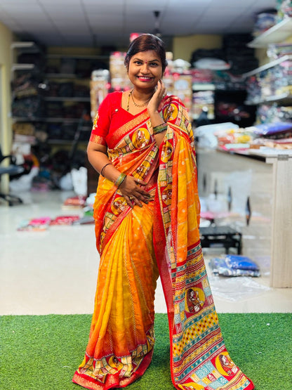 Thanjore Matty Georgette Saree