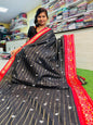 Black Kanchi Silk with Digital Floral