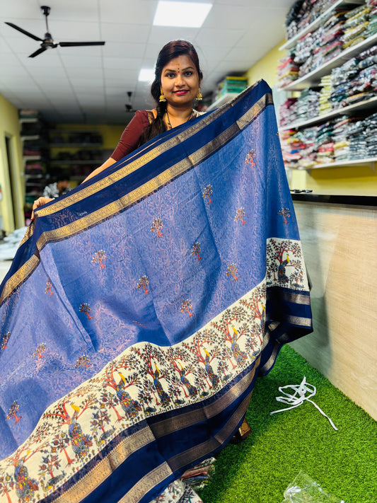Kanjivaram Silk in Dola Crepe
