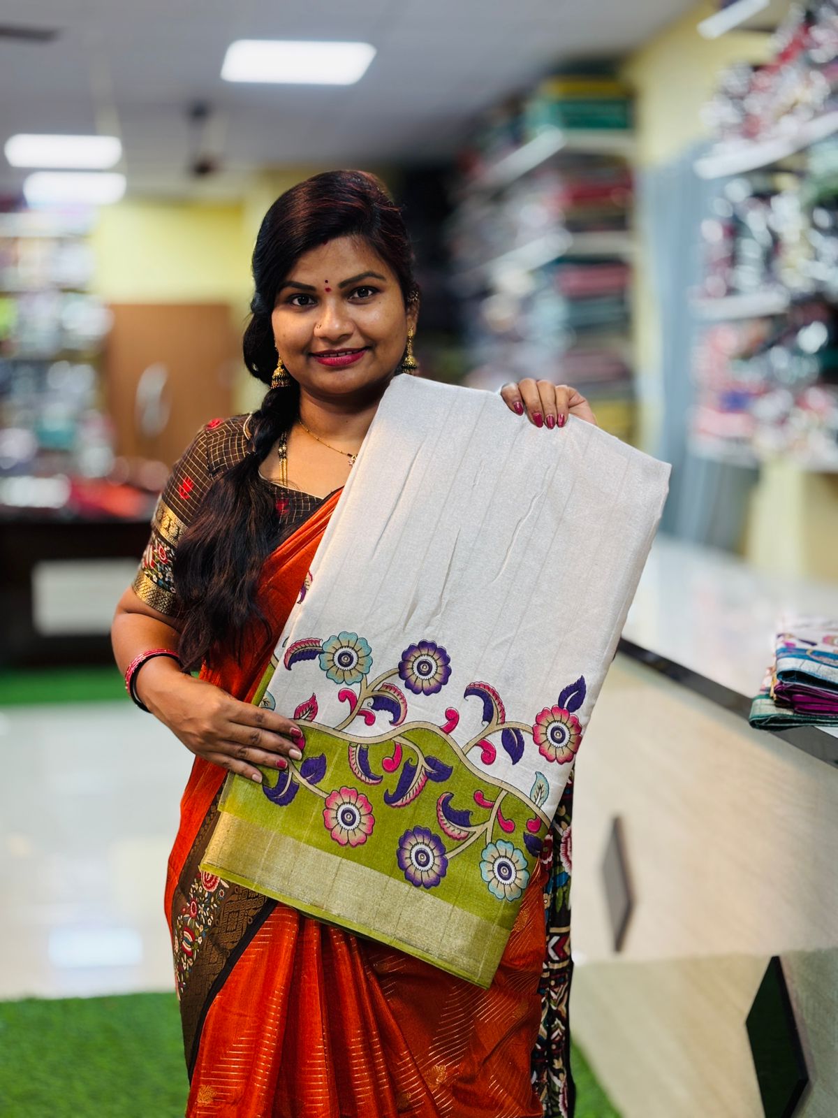 Mashroom Silk Sarees ( unstitched )