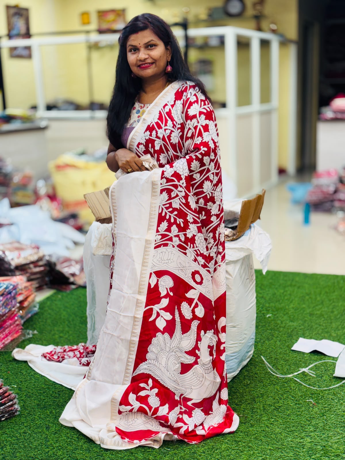 Kalamkari Mashmellow Saree
