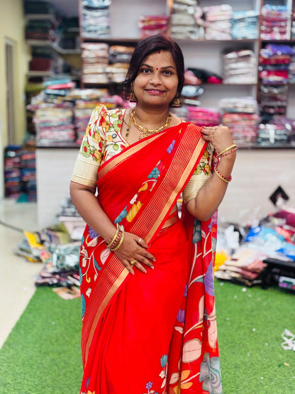 Mangalagiri Kalamkari Saree