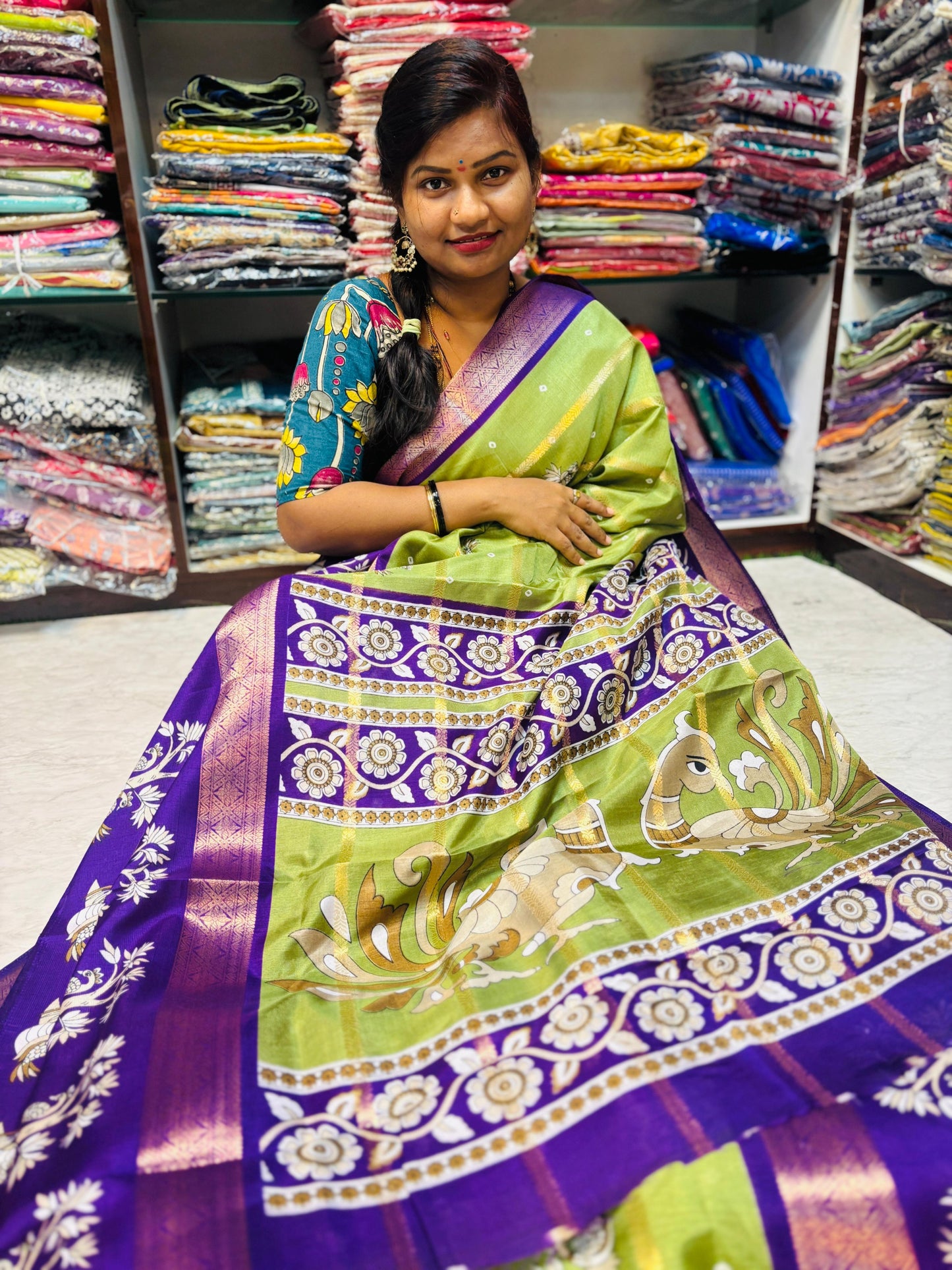 Uppada Green Apple Saree