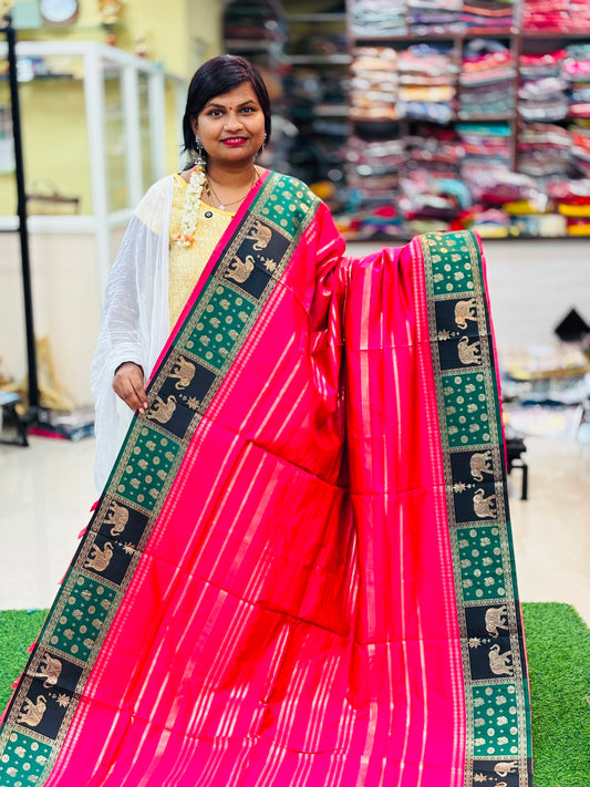 Aarni Gadwals Sarees Pink