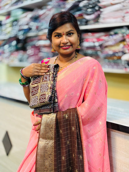 Chocolate Chinnon Saree