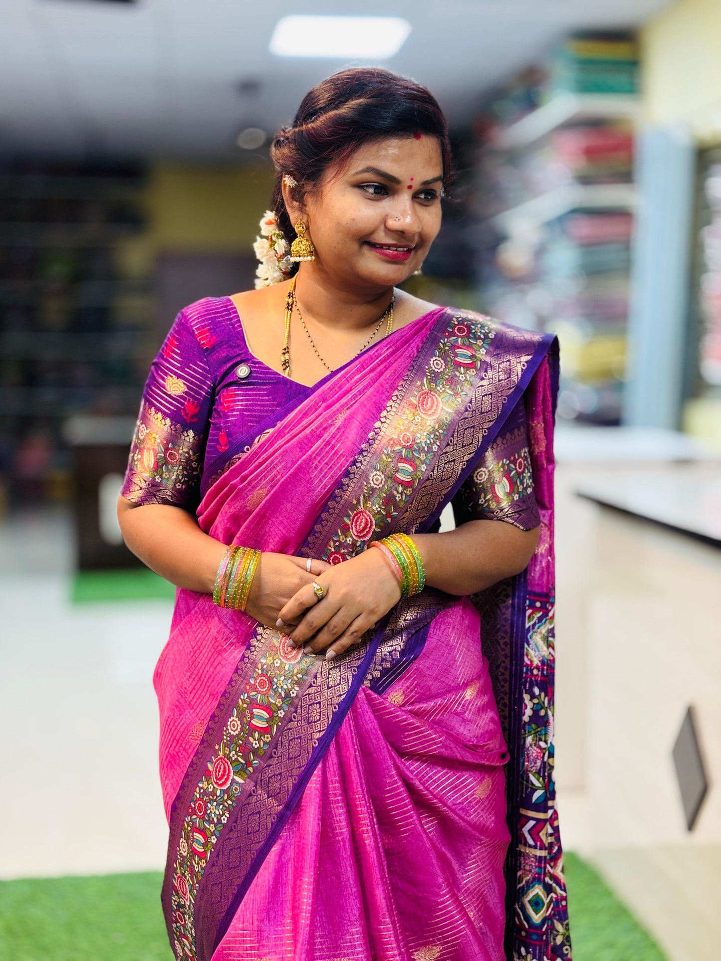 Baby Pink Moonga Kanchi silk