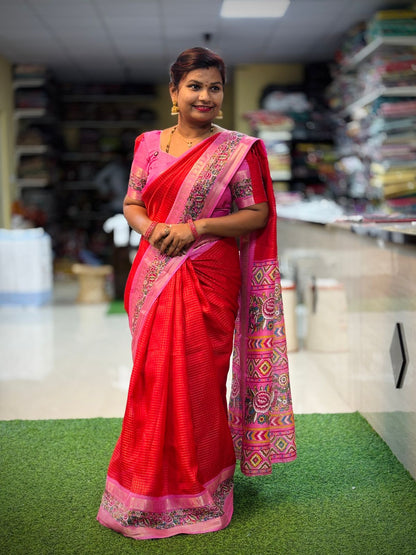 Red Kanchi Silk Saree