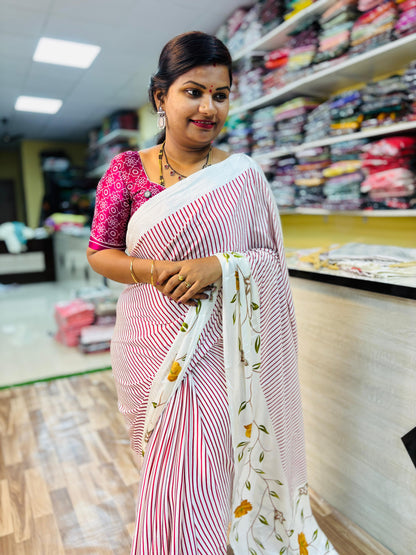 Red Tending Azrak Design with floweral borders