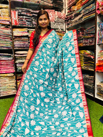 Maheswari silk with tulip designs