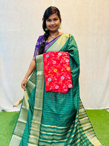 Moonga Pattu Saree