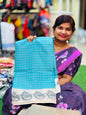 Kalamkari Crepe Checks Saree