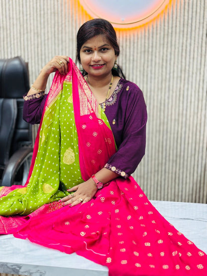 Bandhini Foil Print Saree