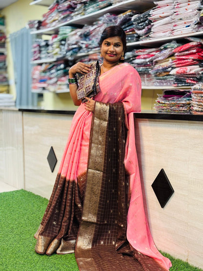 Chocolate Chinnon Saree