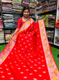 Red Banarasi meenarakari weavings