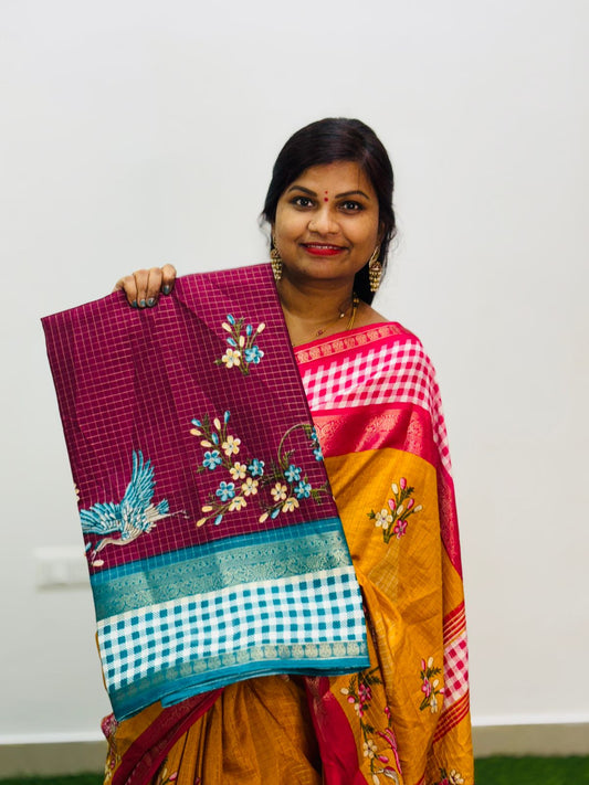 Mangalagiri Checks Sarees