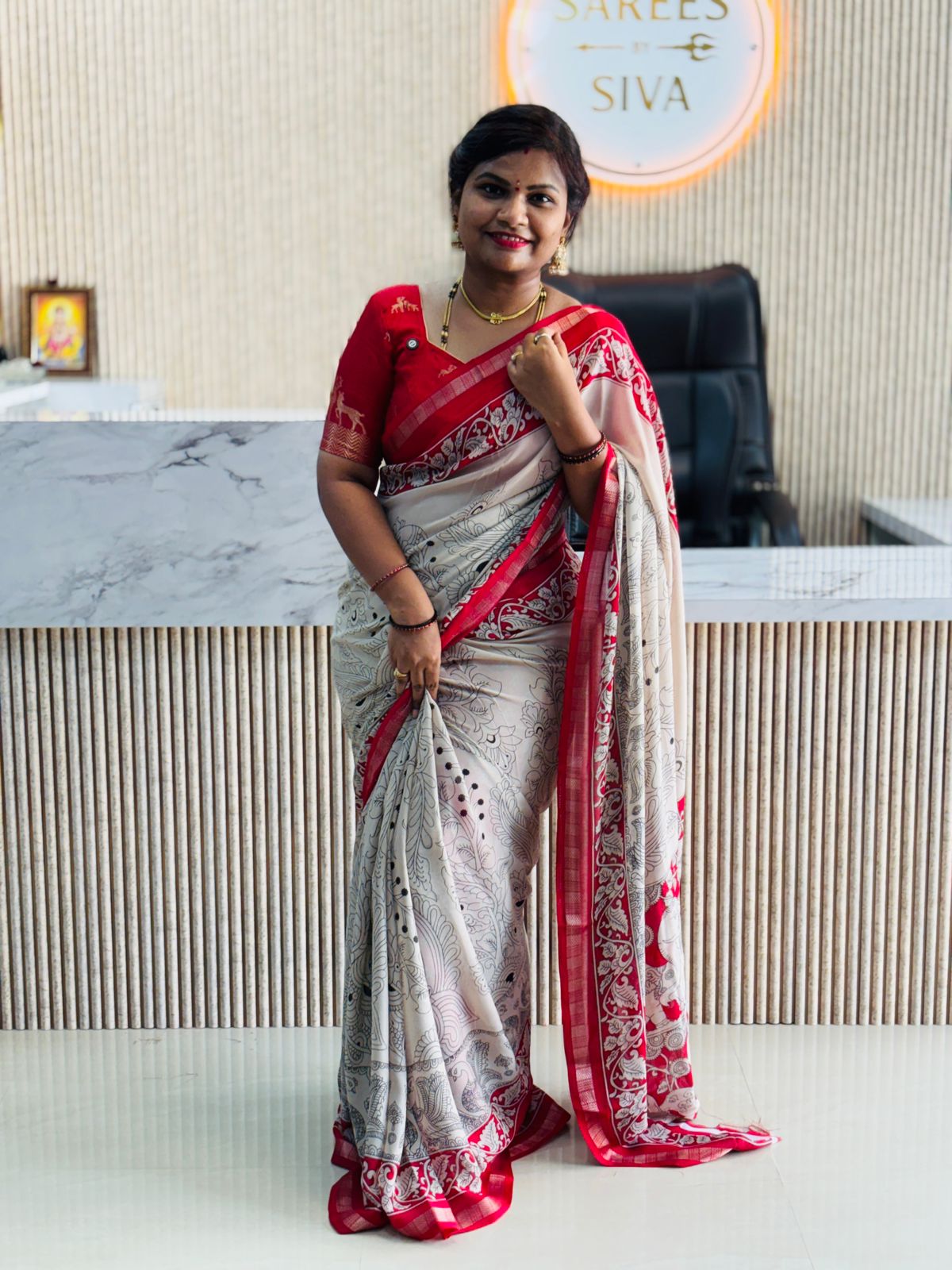 Kalamkari Mashmellow Saree