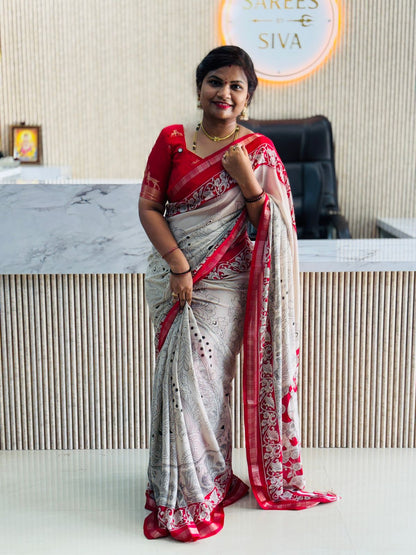 Kalamkari Mashmellow Saree