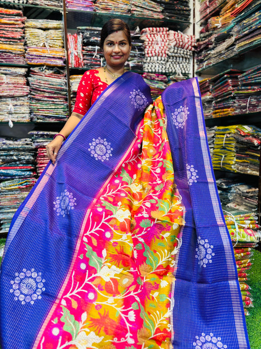 Crepe silk Center design