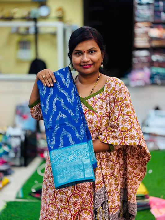 Necklace Banarasi Pattu Sarees Blue