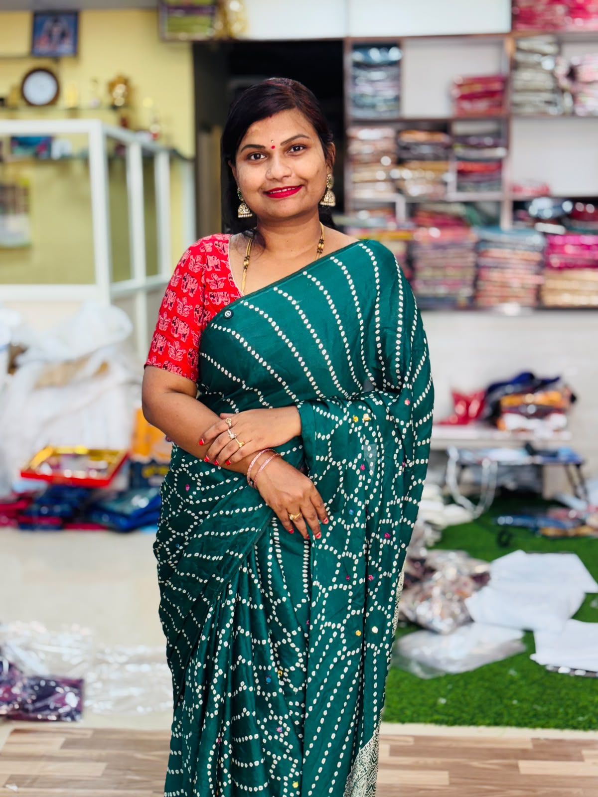 Moss Chiffon Saree