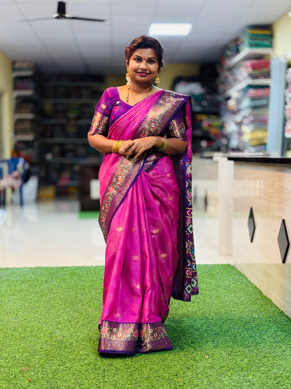 Baby Pink Moonga Kanchi silk