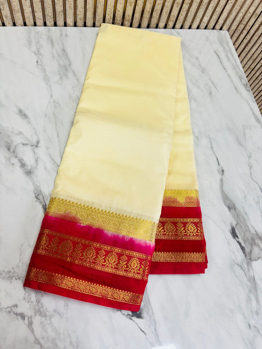Semi Mysore Crepe Silk Sarees 14
