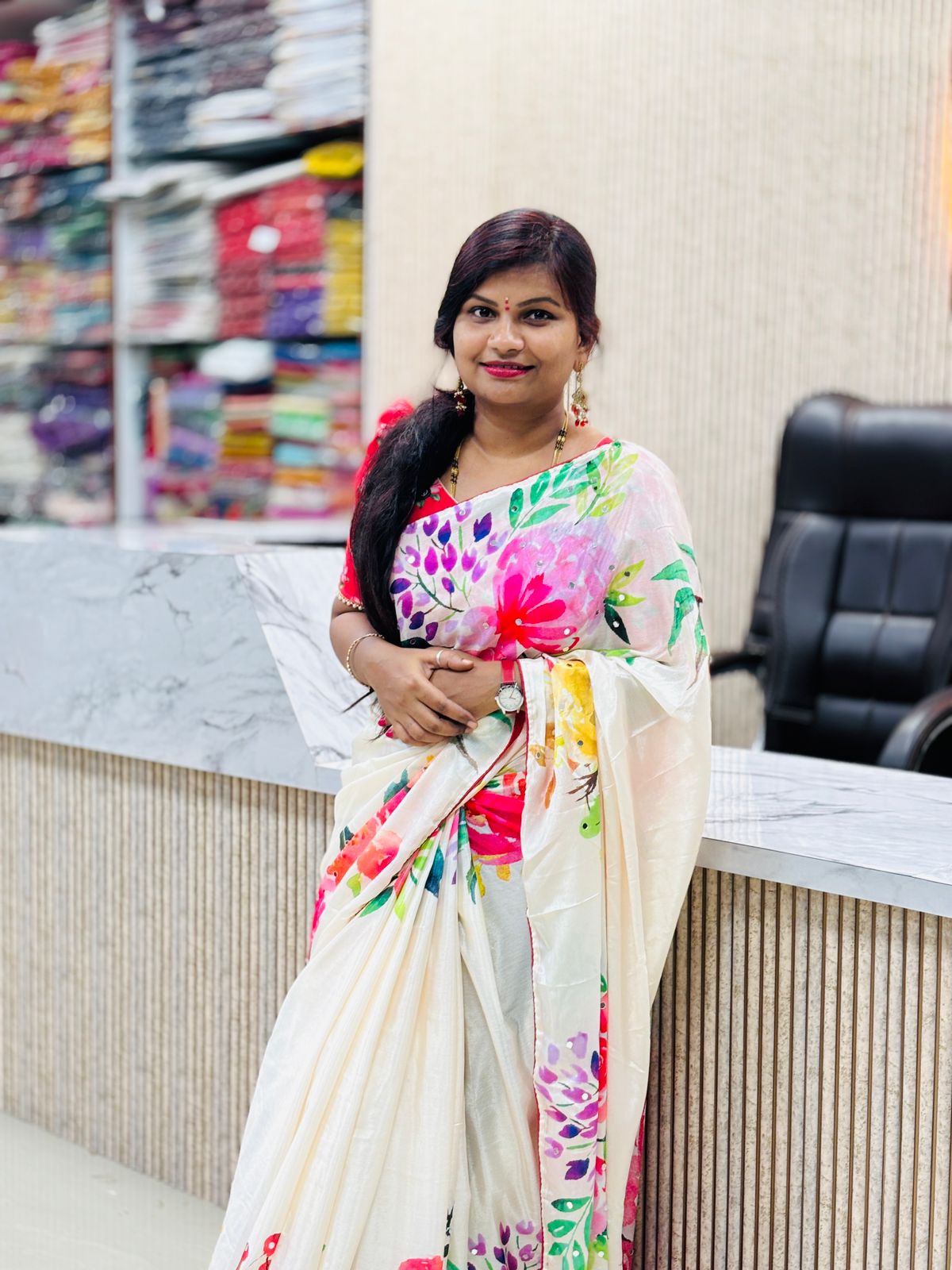 Designer Crepe Saree