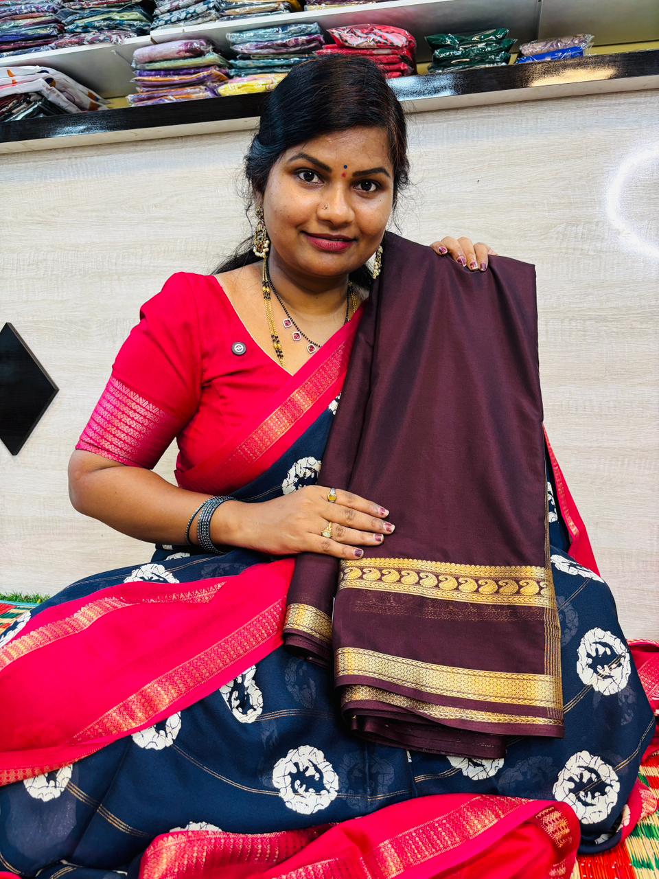 Semi Mysore crepe gap borders