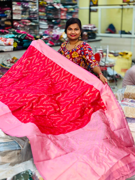 Necklace Banarasi Pattu Sarees Pink