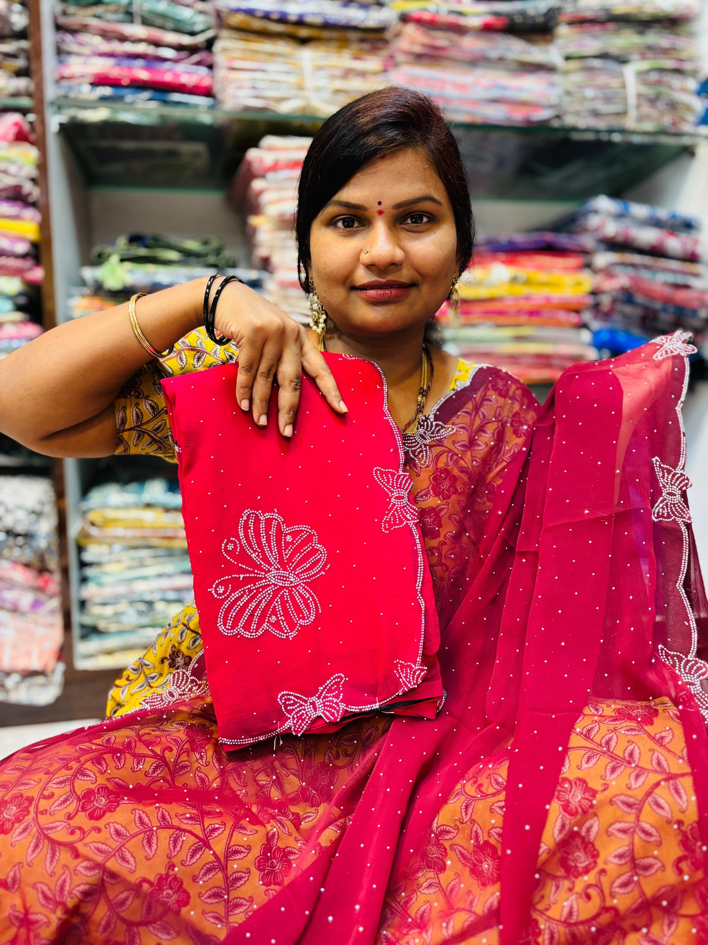 Butterfly space chiffons pink