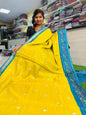 Yellow Kanchi Silk with Digital Floral
