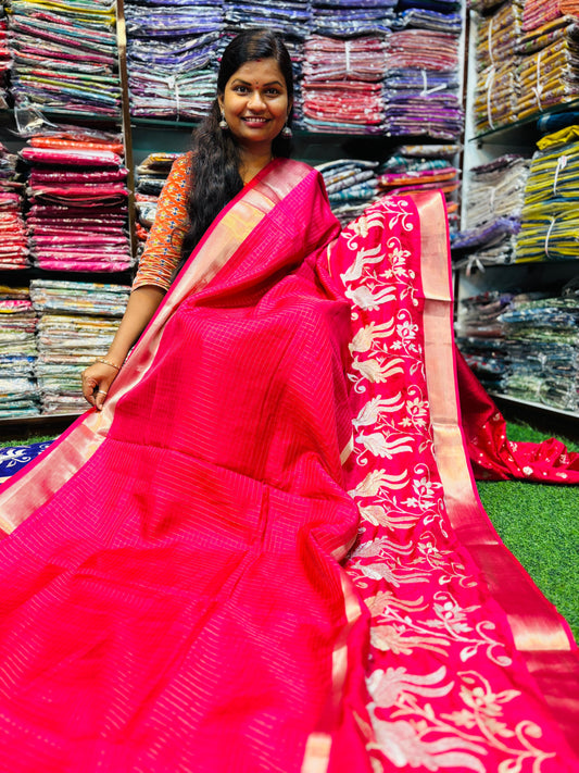 Mangalagiri Kanchi silk sarees
With embroidery