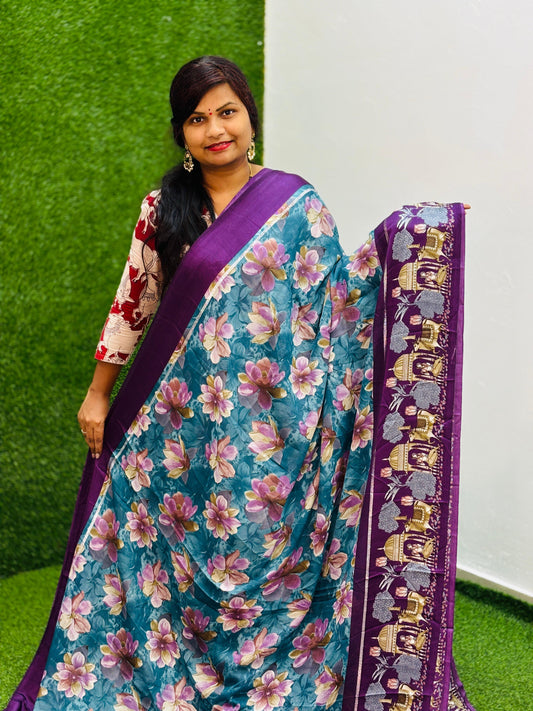 Crepe Chiffon Saree