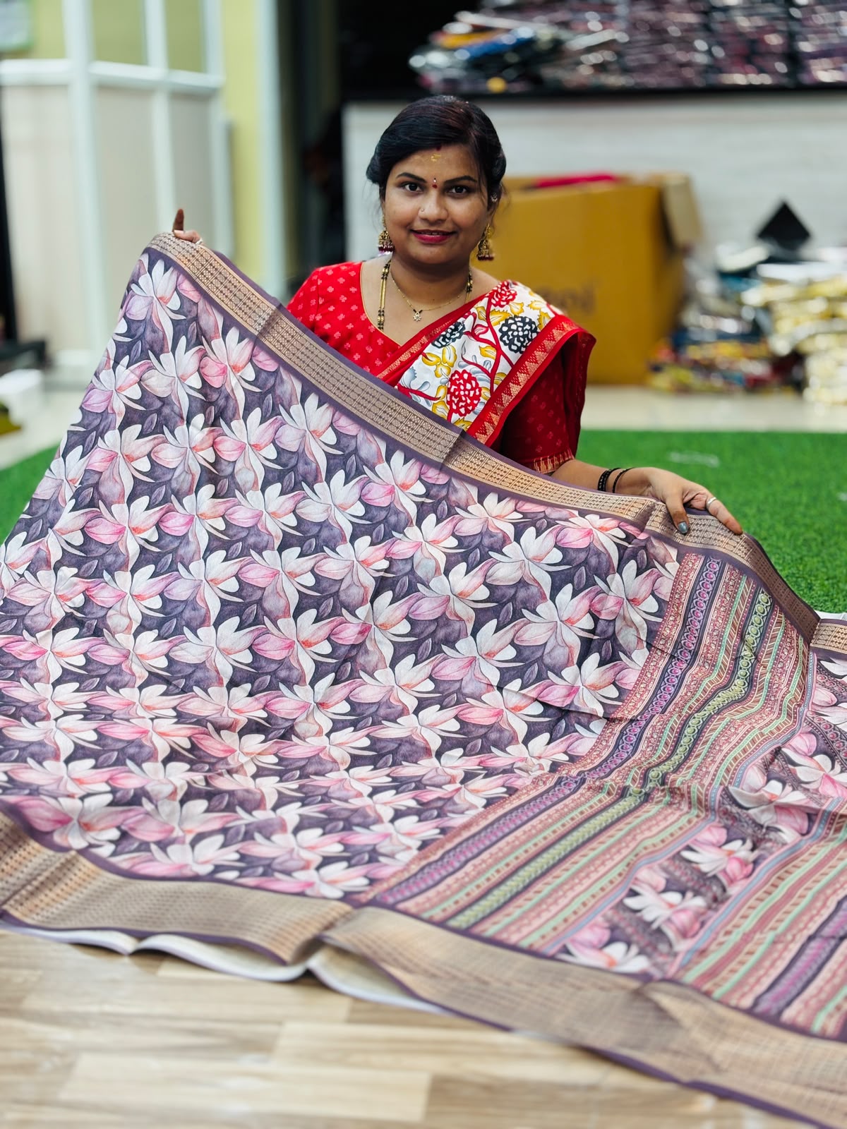 Digital crepe sarees