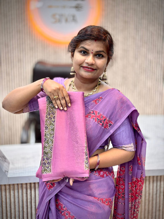 Chiffon Azrak Printed Saree