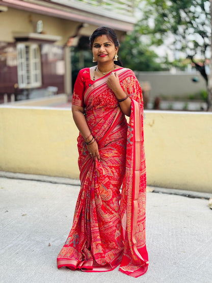 Kashmiri Georgette Saree