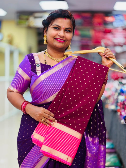 Semi Mysore Crepe Sarees