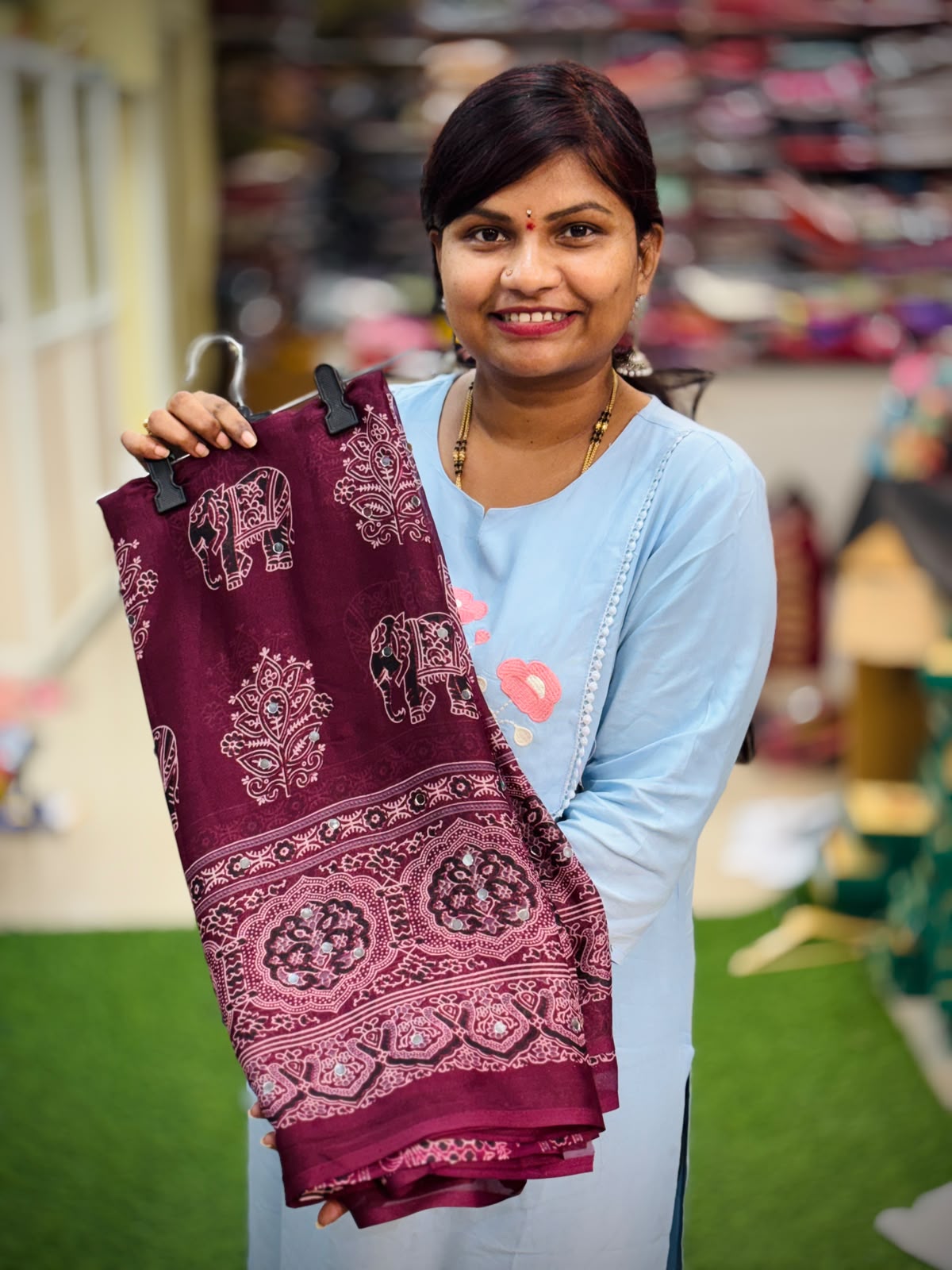Azrak Elephants Sarees